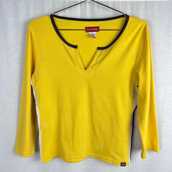 Vintage Union Bay Top Y2K Yellow Sporty Retro Tee Blokette Skater Athleisure - Picture 1 of 4